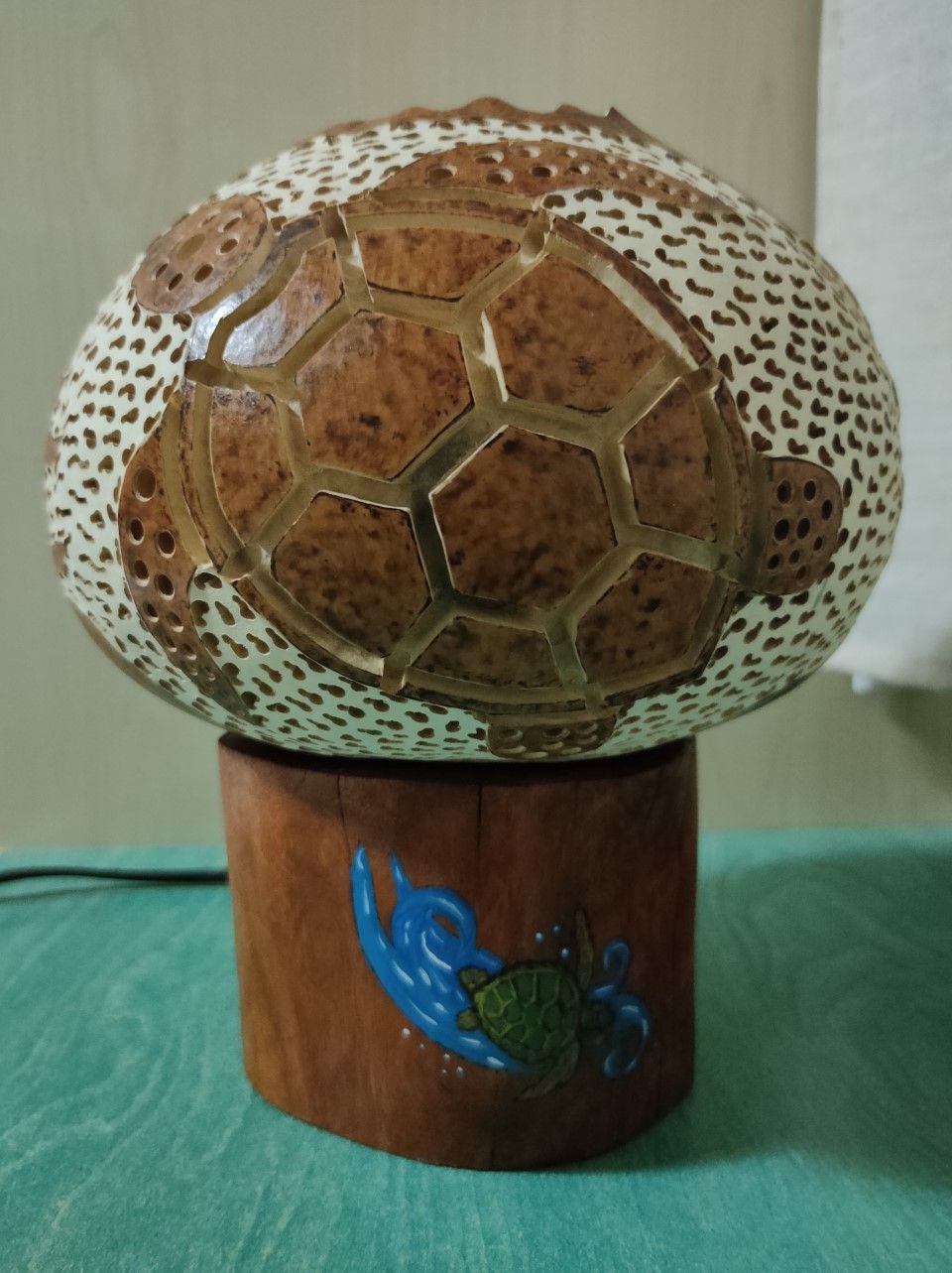lámpara de calabaza tortuga