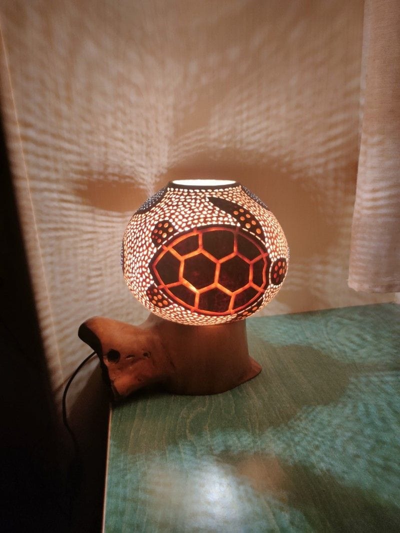 lámpara de calabaza tortuga