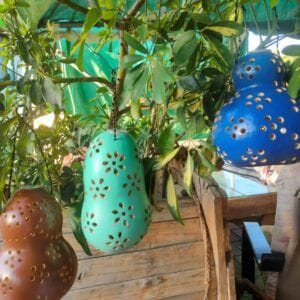 farolillos de calabaza artesanales tallados a mano